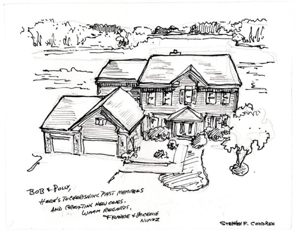 House Portrait Proposal Sketch By Artist Stephen F Condren