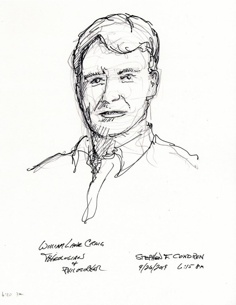 Pen Ink Portrait Of William Lane Craig Condren Galleries