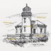 Bandon Lighthouse #944A pen & ink landmark drawing is popular because of it's charm.
