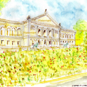 Art Institute Chicago #191A landmark watercolor showing it's Classical Architecture.