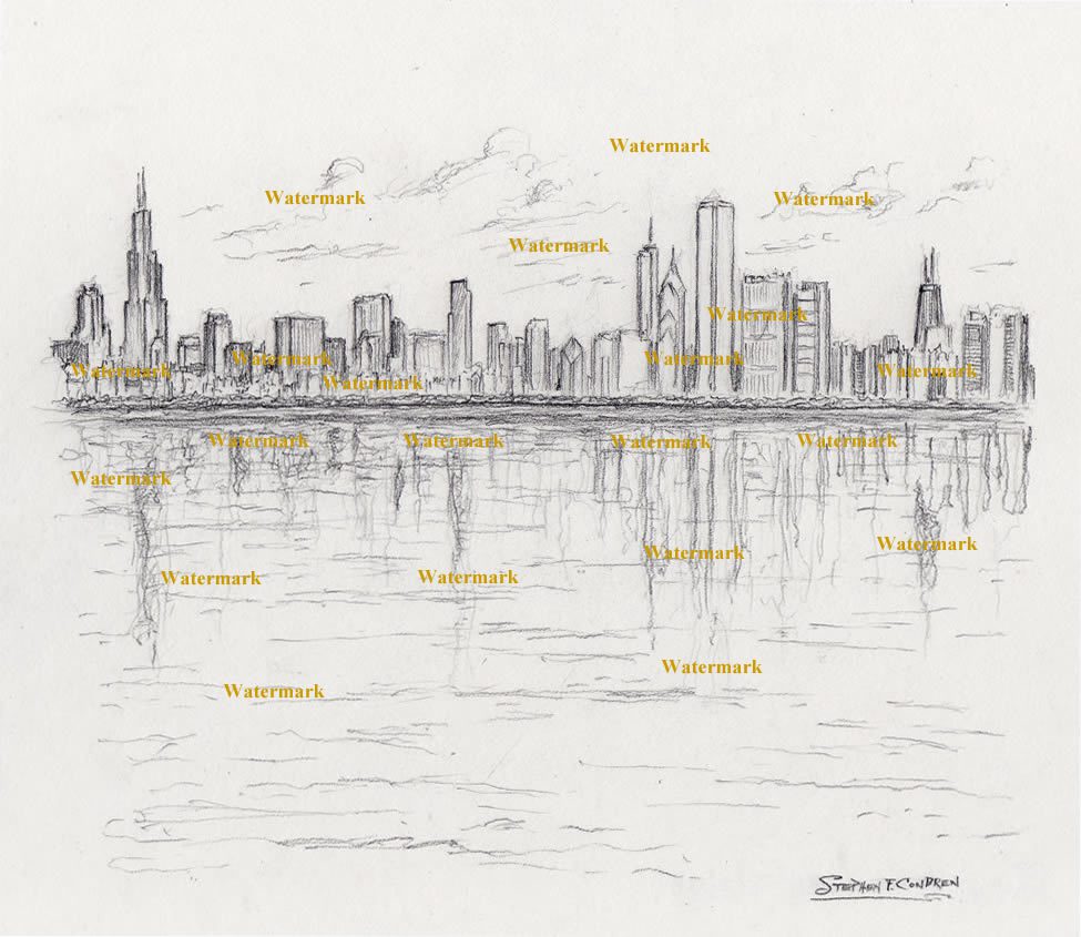 simple chicago skyline drawing