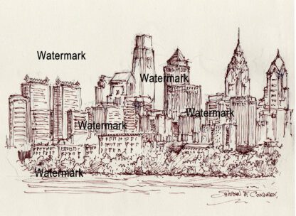 Philadelphia Skyline Pen & Inks