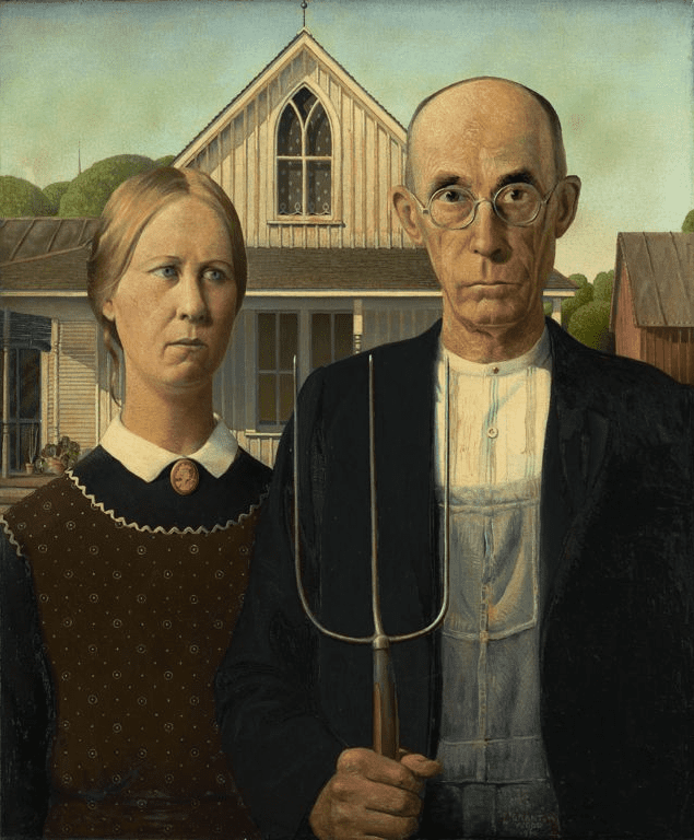 American Gothic by Grant Wood at the Art Institute of Chicago.