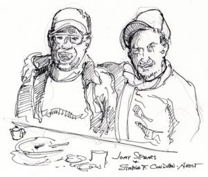 Jory Spears and Stephen F. Condren pen & ink drawing