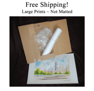Free shipping for large prints.
