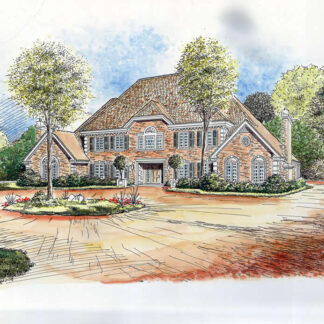 Architectural renderings #5500A pen & ink, illustrations in color pencil, and watercolor.