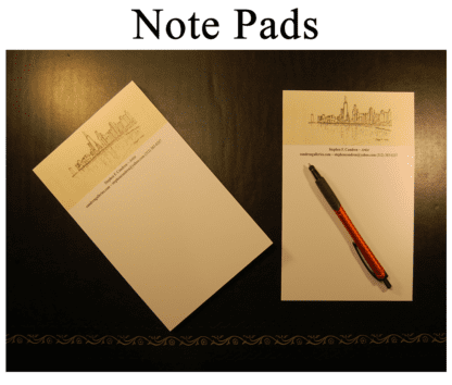 Note Pads With Chicago Skyline Pen & Ink Drawing