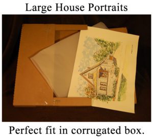 Large house portrait shipping box.