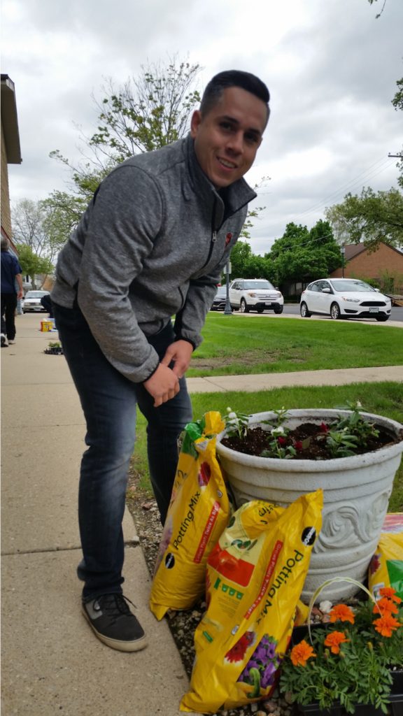 Lake County Housing Authority Planting Flowers.