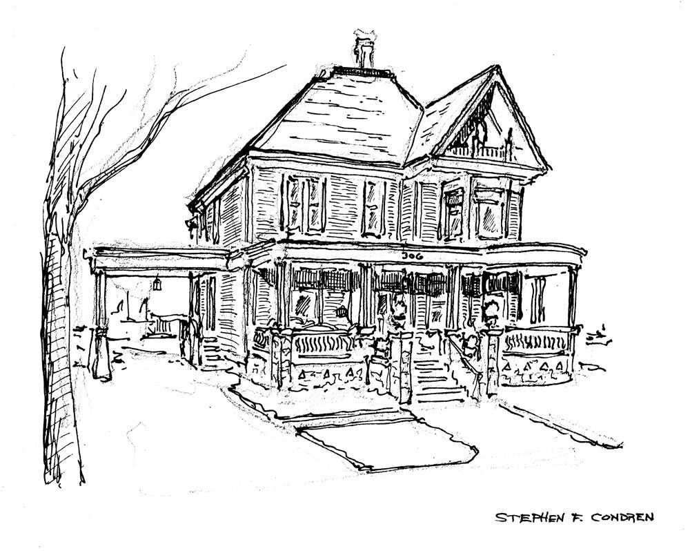 Pen & ink house portrait