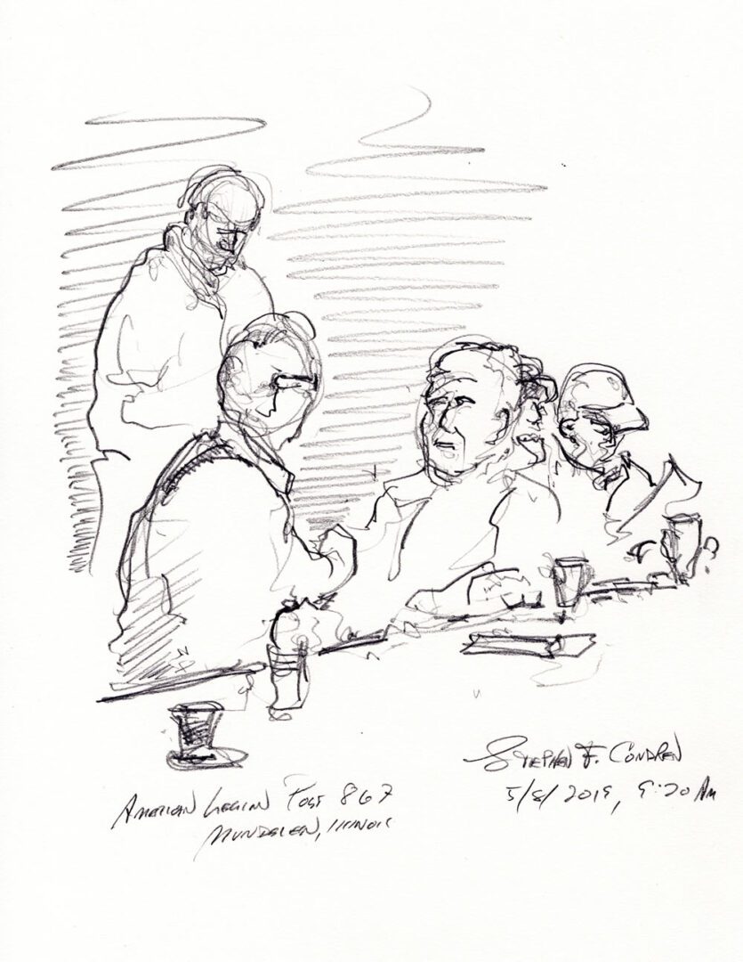 American Legion drawing #296Z pen & ink drawing with prints by artist Stephen F. Condren at Condren Galleries.