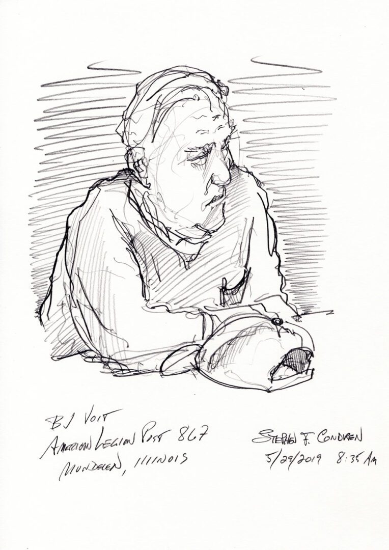 American Legion Drawing #305Z pen & ink drawing with prints by artist Stephen F. Condren at Condren Galleries.