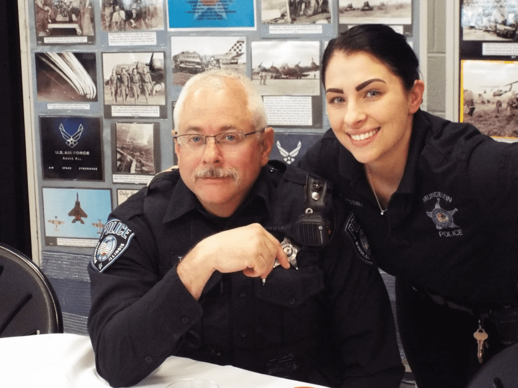 Veterans honored by Mundelein Police #289Z pen & ink drawing with prints by artist Stephen F. Condren at Condren Galleries.