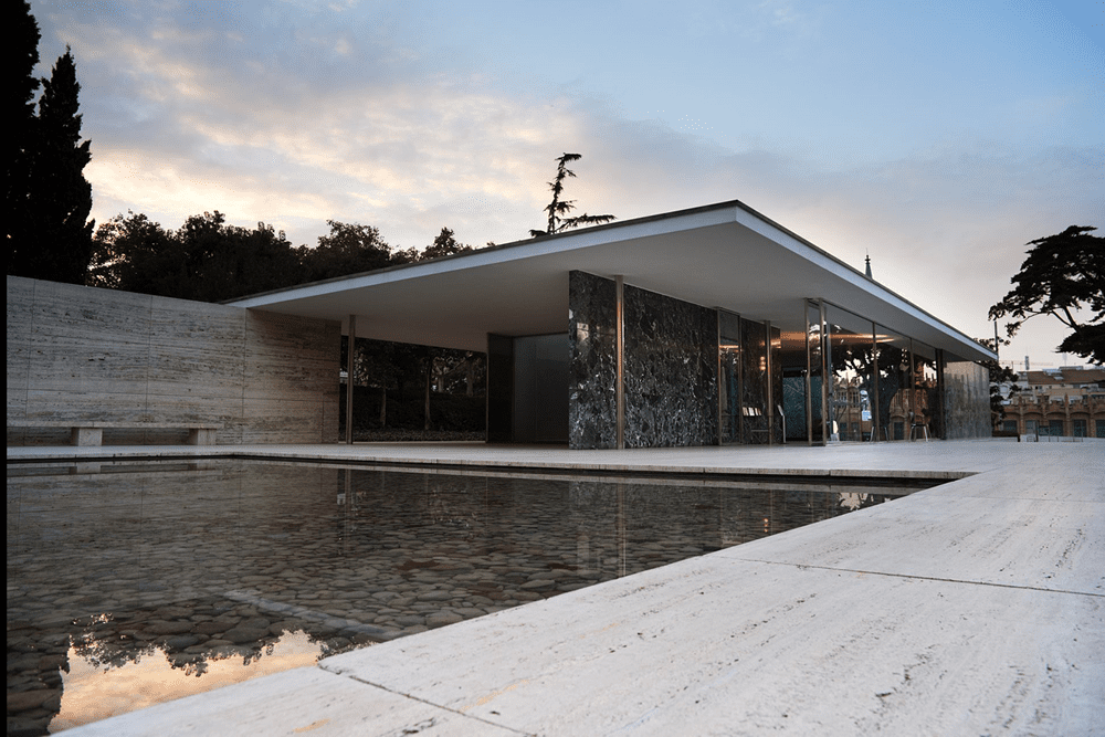 Photograph Of The Barcelona Pavilion By Ludwig Mies Van Der Rohe