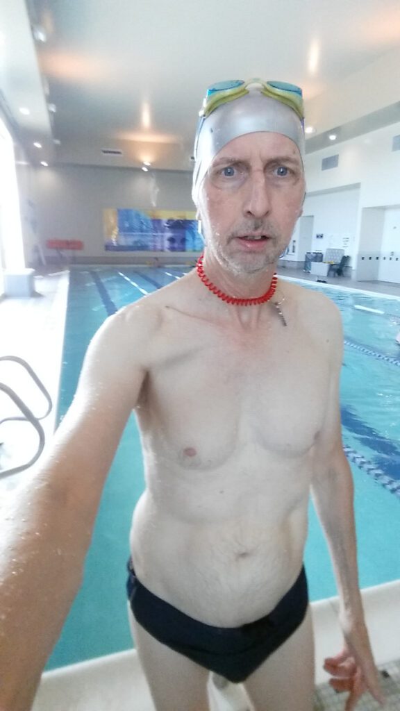 Photo of Stephen F. Condren at the swimming pool, at LA Fitness in Round Lake Beach, Illinois.