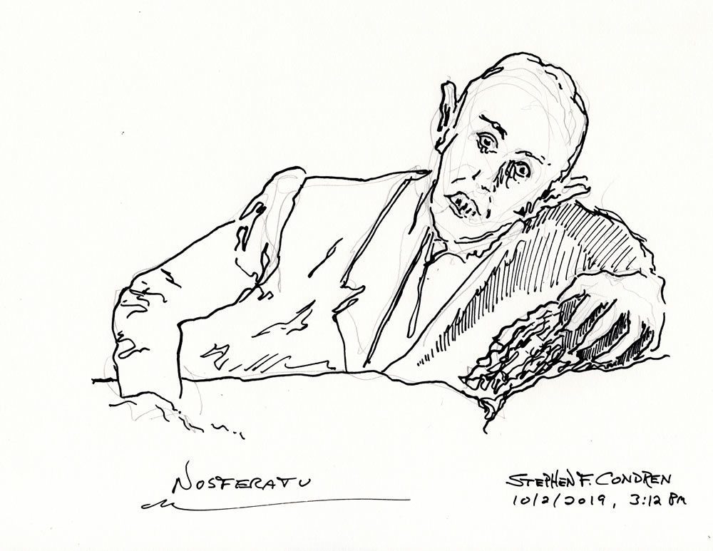 Nosferatu #422Z pen & ink drawing by artist Stephen F. Condren.
