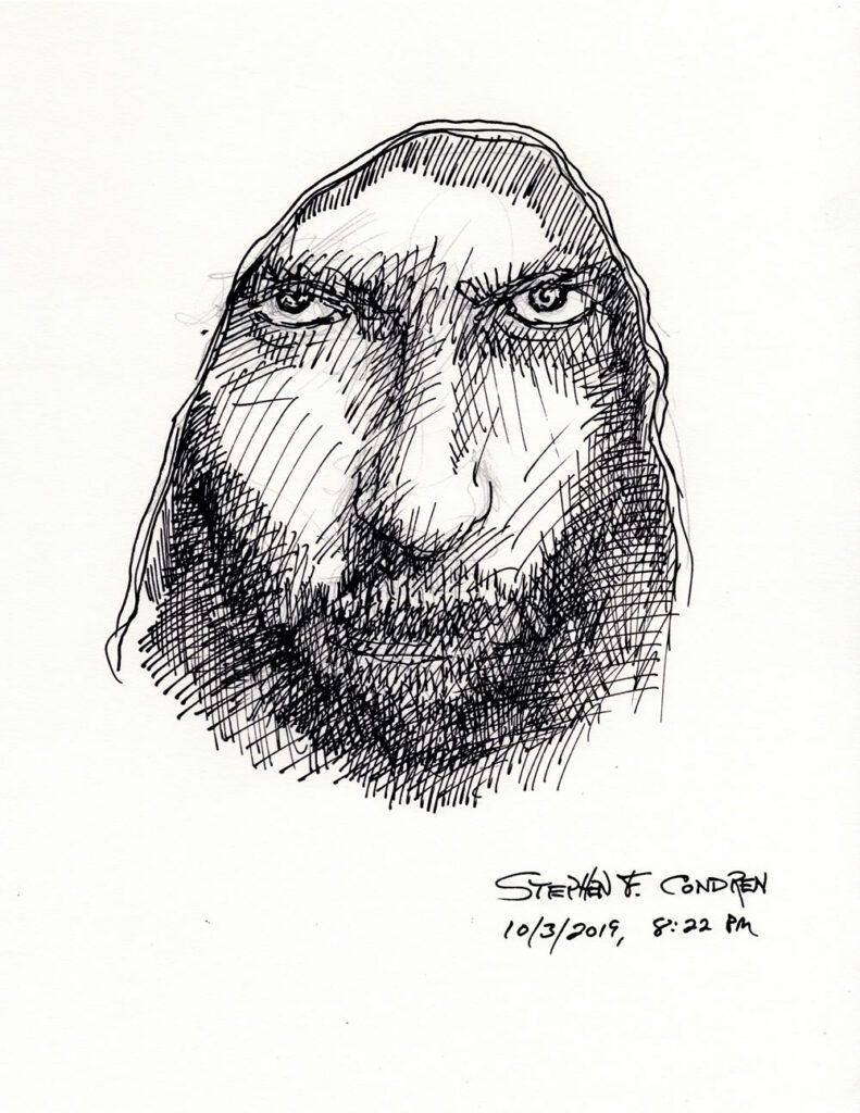 Eyes watching you #425Z pen & ink drawing by artist Stephen F. Condren.