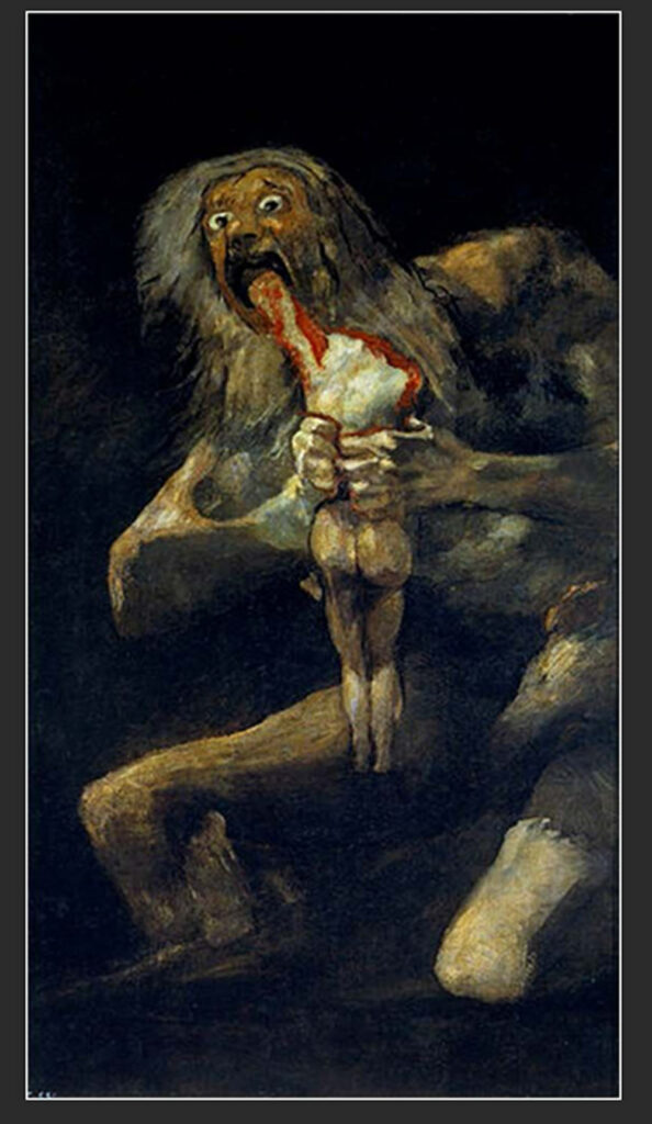 Saturn eating his son by Goya.
