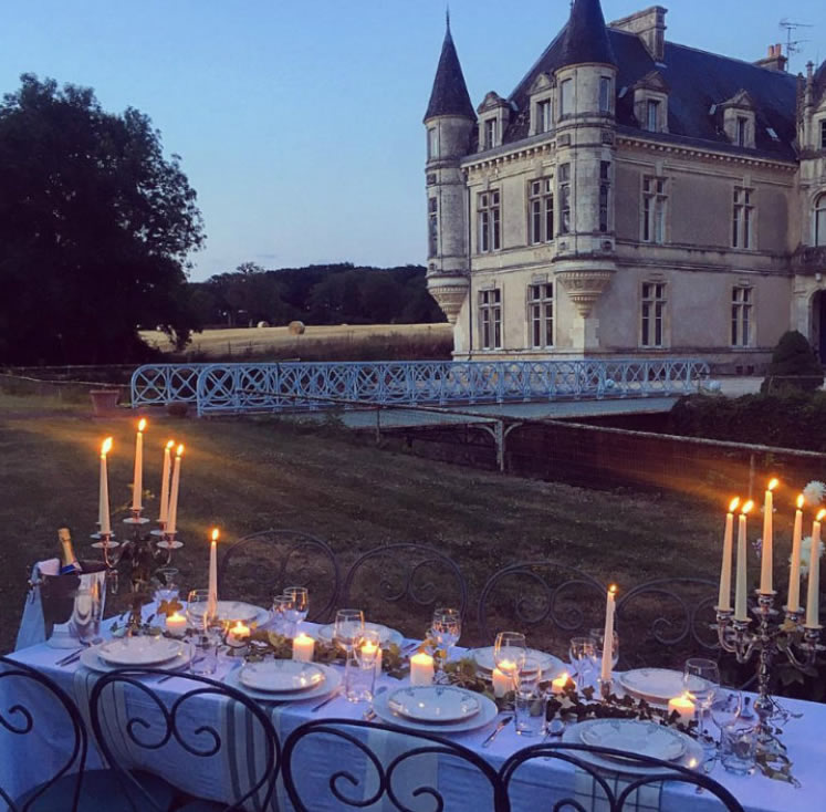 Chateau by candle light.