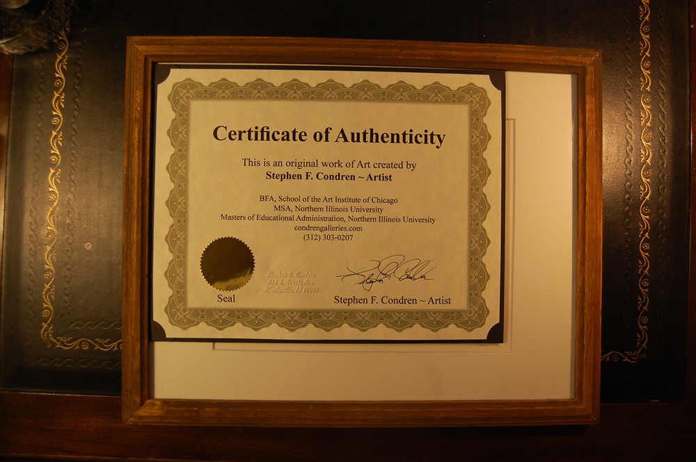 Framed house portrait with Certificate of Authenticity.