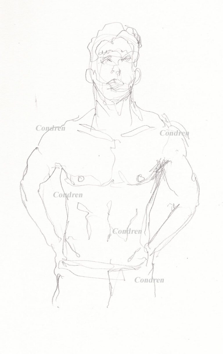 Michael Phelps #358Z Pen & Ink Figure Drawings • Condren Galleries