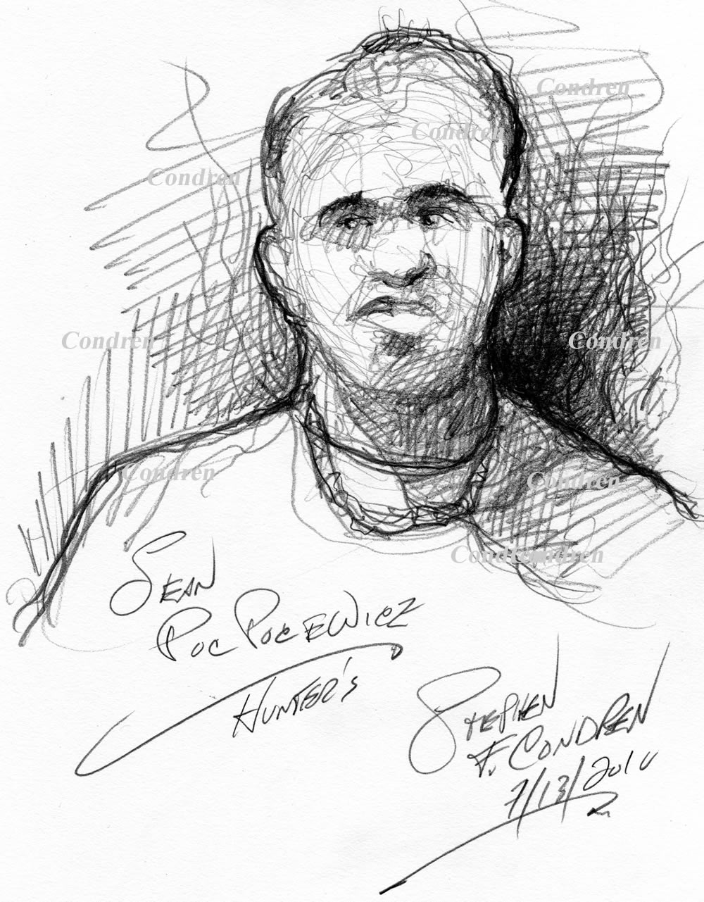Sean Pocewicz #346Z pencil portrait by artist Stephen F. Condren.