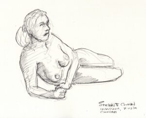 Hot nude female #145A pencil figure drawing by artist Stephen F. Condren, with LGBTQ gay lesbian prints.