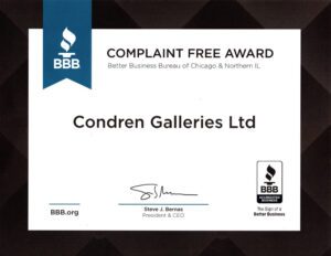 Better Business Bureau (BBB) Complaint Free Award with Hot nude male #144A.