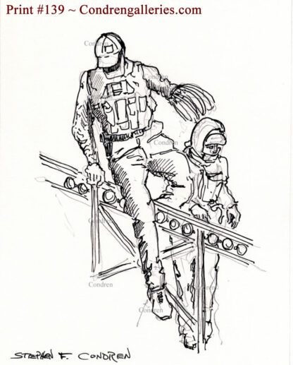 Storming Capital "Zip-Tie Guy" pen & ink terrorist drawings of Eric Munchel and Lisa Eisenhart.