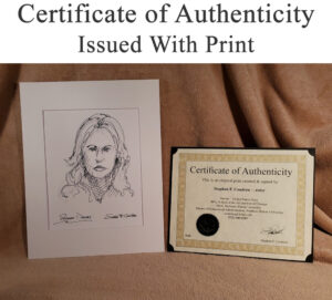 Certificate of Authenticity with matted celebrity print.