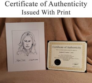 Certificate of Authenticity comes with print at Condren Galleries. Enrico Caruso #2408A