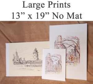 Large prints 13" x 19" not matted.