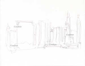 Chicago skyline 184A pencil cityscape sketch by artist Stephen Condren.
