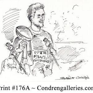 Tom Brady 176A pen & ink celebrity drawing by Stephen Condren.