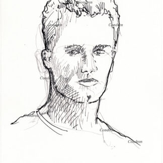 Tom Brady 189A pen & ink celebrity drawing by artist Stephen Condren.