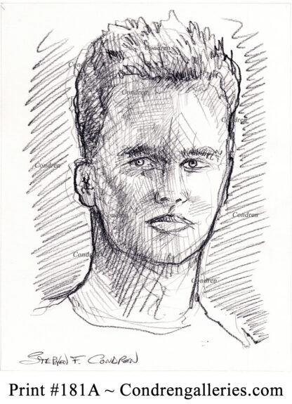 Tom Brady 181A pencil celebrity drawing by artist Stephen Condren.