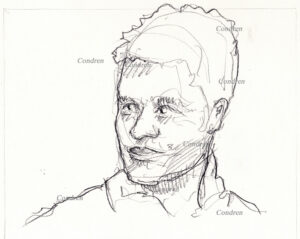 Tom Brady 151A pencil drawing by artist Stephen Condren.