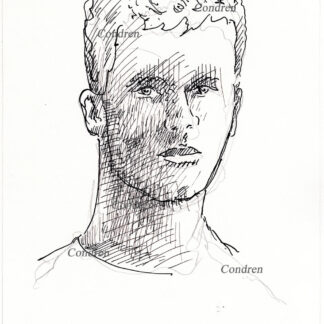 Tom Brady 189A pen & ink celebrity drawing by artist Stephen Condren.