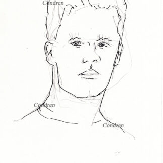 Tom Brady 190A pen & ink celebrity drawing by artist Stephen Condren.