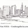 Chicago skyline 183A pencil cityscape drawing by artist Stephen Condren.