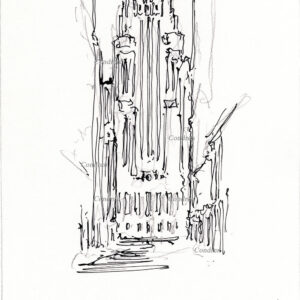 Board of Trade 219A Building Chicago, pen & ink landmark drawing by artist Stephen Condren.