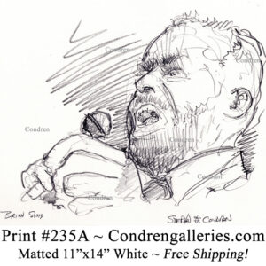 Brian Sims 235A pencil celebrity drawing by artist Stephen Condren.