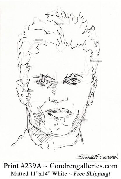 Tom Brady 239A pen & ink celebrity portrait drawing by artist Stephen Condren.
