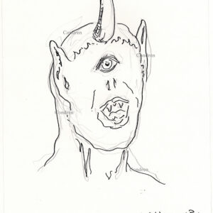 Cyclopes 375A pen & ink mythology drawing by artist Stephen Condren.