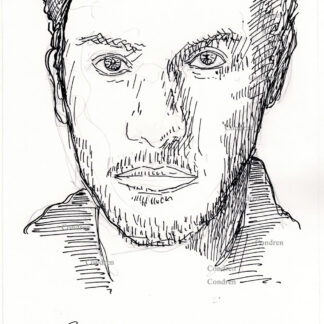 Keanu Reeves 404A celebrity actor pencil portrait drawing by artist Stephen Condren.