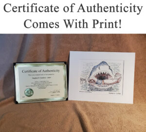 Certificate of Authenticity with Fictional, Fantasy, Sci-fi, Movie, and Mythology Art.