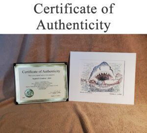 Certificate of Authenticity with celebrity prints.