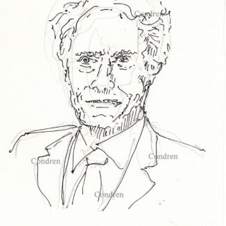 Clint Eastwood 364A celebrity actor pen & ink portrait drawing by artist Stephen Condren.