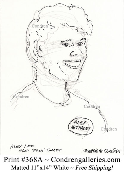 Alex of Target 368A pen & ink portrait drawing by artist Stephen Condren.