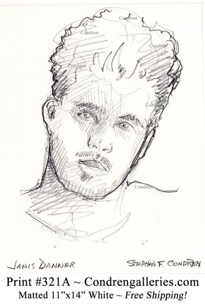 Janis Danner 321A celebrity model pencil portrait drawing by artist Stephen Condren.